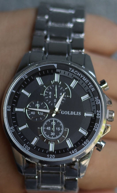Мужские часы Goldlis серебристые наручные Киев - изображение 5