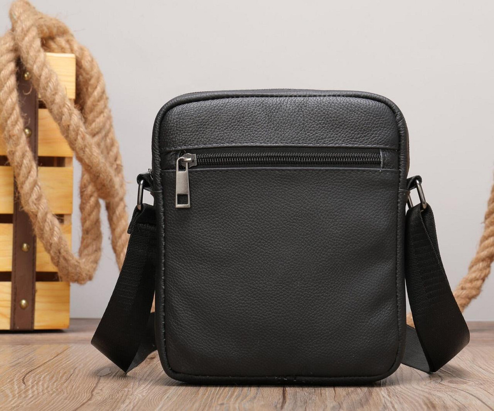 Сумка вертикальная кожаная Черная (Vintage) Киев - изображение 9