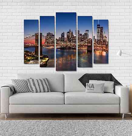 Модульная картина Ночной город Art-157_5 Киев