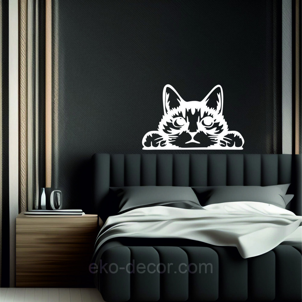 Декоративное настенное 3D Панно «Кот» Декор на стену с объемом (цена за 1 шт) 50*32 см, Белый Киев - изображение 4