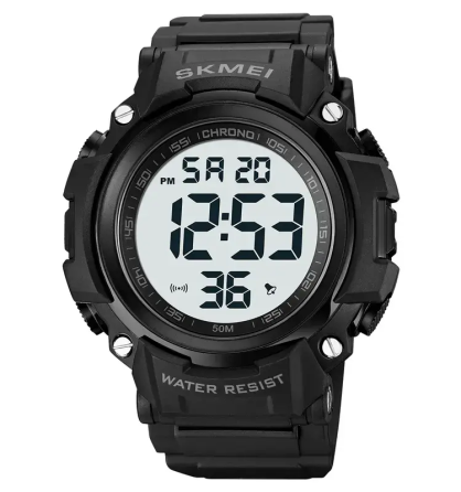 Чоловічий спортивний годинник Skmei 1886 (Чорний з білим) Київ