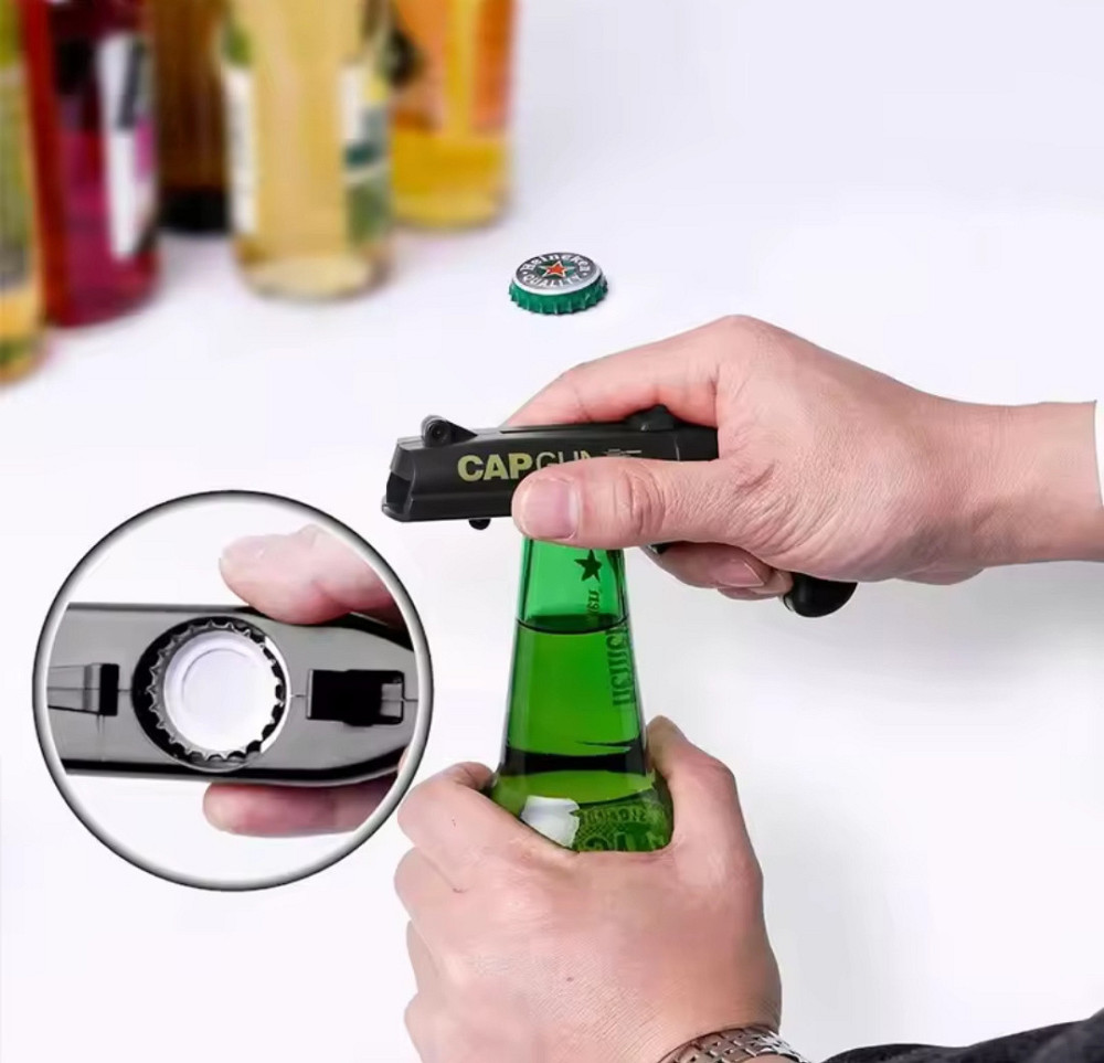 Открывалка игрушка для бутылок у форме пистолета 13 см серый Киев - изображение 1