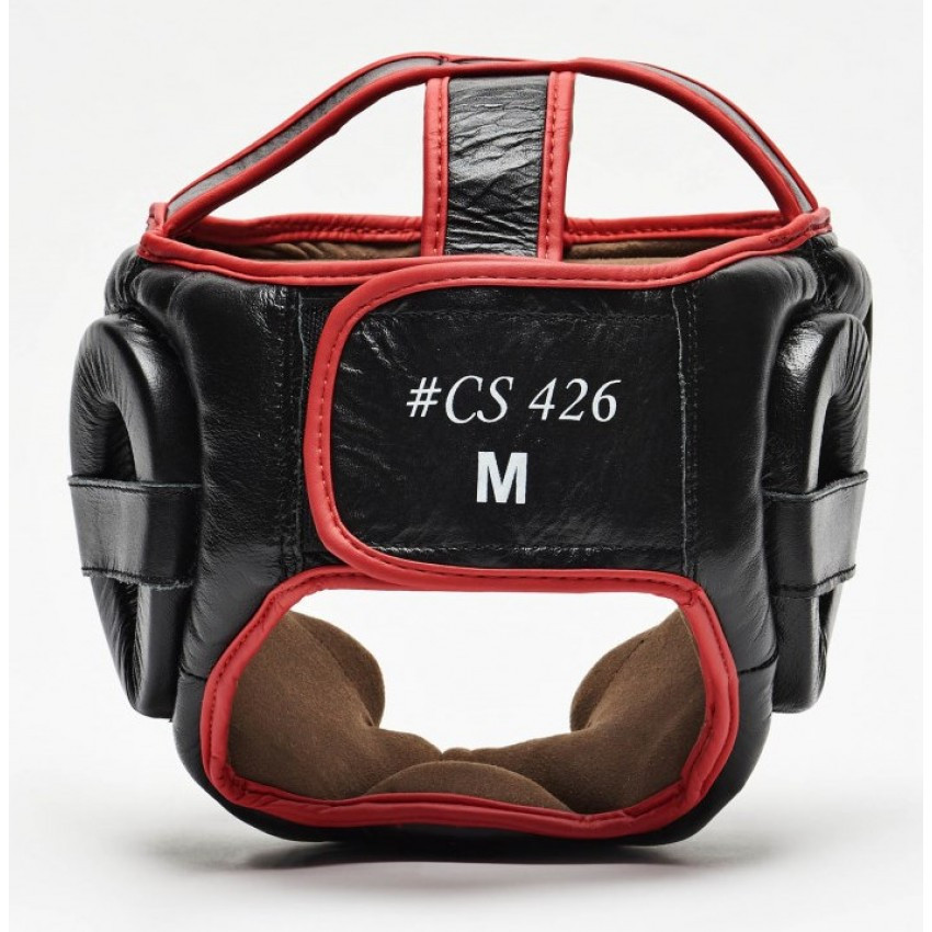 Шлем для бокса с полной защитой тренировочный из натуральной кожи черный Leone Full Cover Black размер S Киев - изображение 5