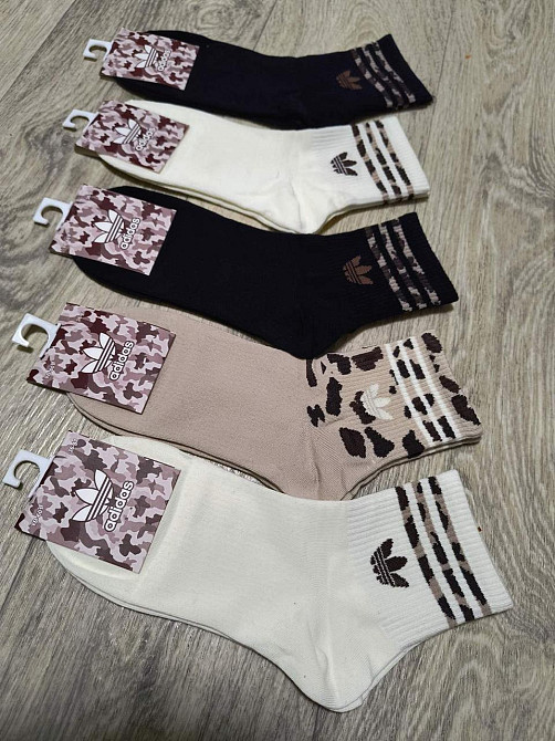Жіночі шкарпетки середньої висоти з бавовни в наборі (5 штук) Adidas W5 розмір 36-41 Київ - фото 5