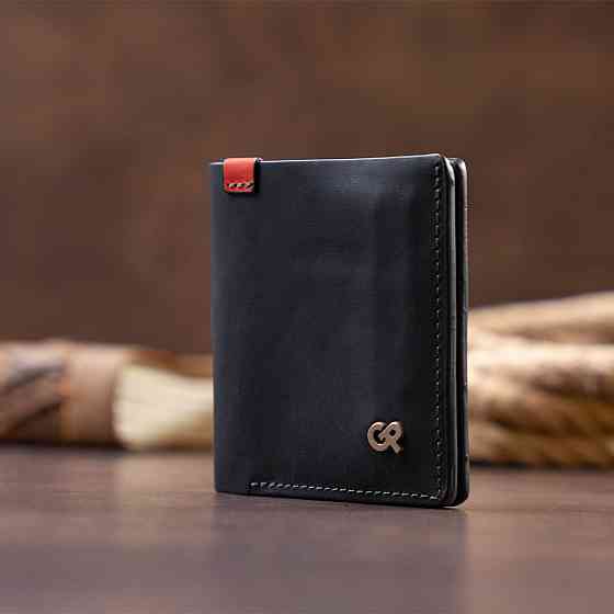 Функціональне тонке портмоне GRANDE PELLE 11326 Чорне Київ