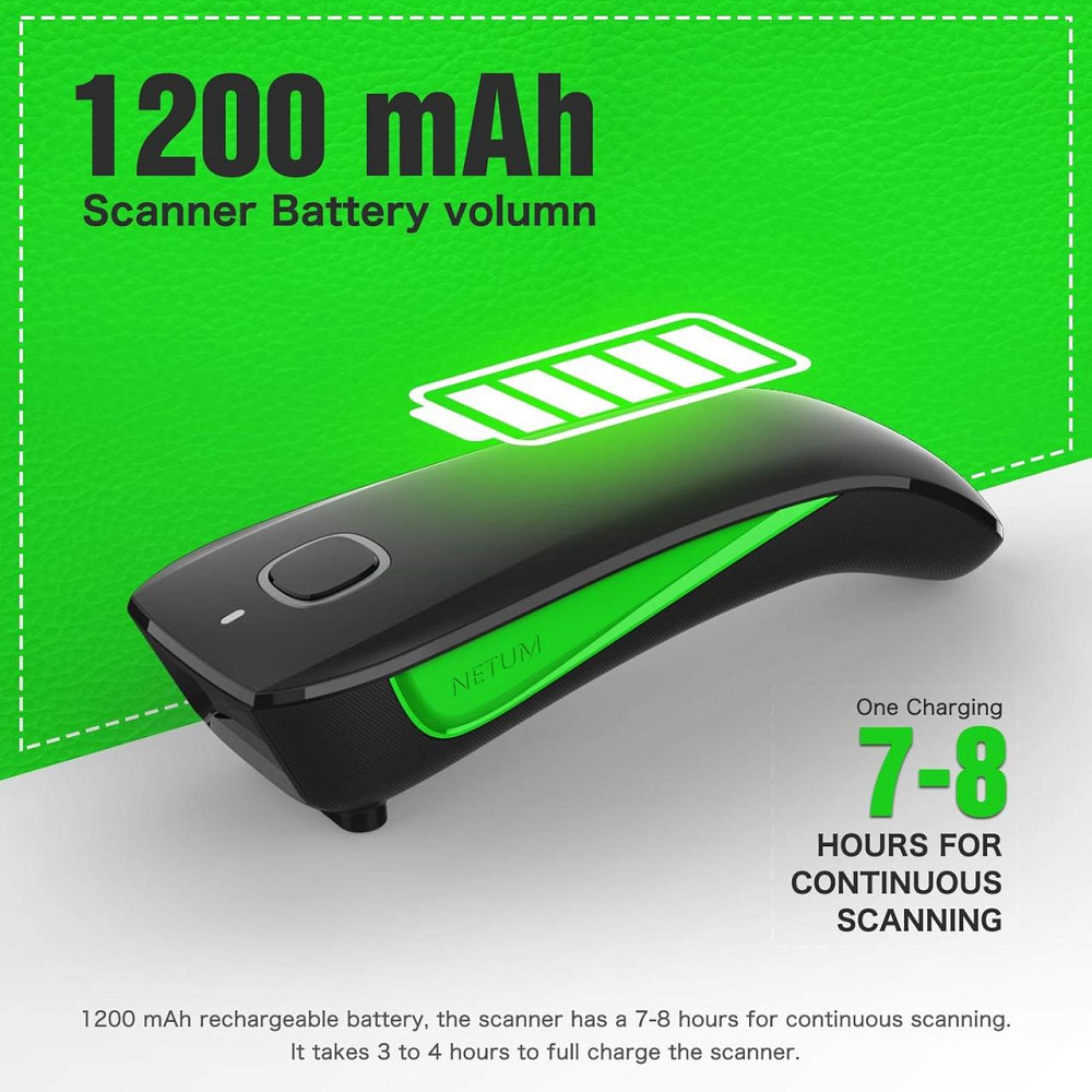 Портативний бездротовий сканер штрих-кодів Netum C740 Київ - фото 7