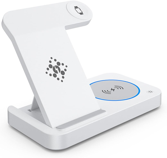 Уцінка Бездротова зарядна станція 4-в-1 MagSafe Wireless Fast Charge 15 Вт для смартфона, Apple Watch, навушників та телефону, USB Київ