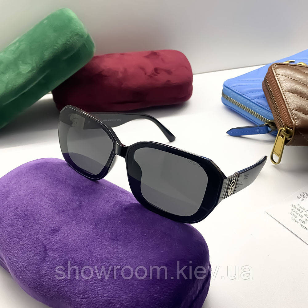 Жіночі брендові сонцезахисні окуляри GG (09160) black Київ - фото 2