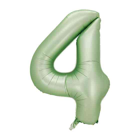 Кулька цифра 4 фольгована 40 дюймів оливковий Київ