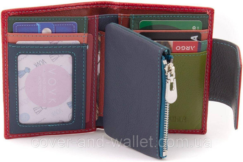 Темно-розовый женский кошелек из натуральной кожи двойного сложения ST 405 Киев - изображение 1