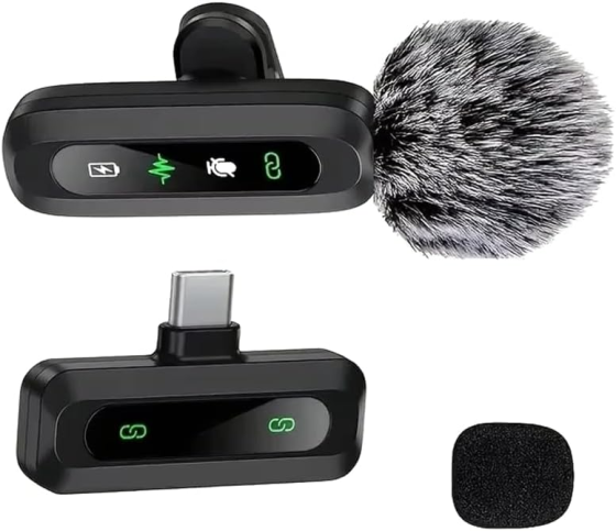 Беспроводные петличные микрофоны J3, 2 шт., USB Type-C, шумоподавление, 360° клипса, дальность до 20 м, для TikTok, YouTube Киев