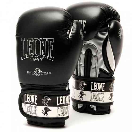 Боксерские перчатки детские 6 унций oz для бокса для детей черные Leone Iconic Black Киев