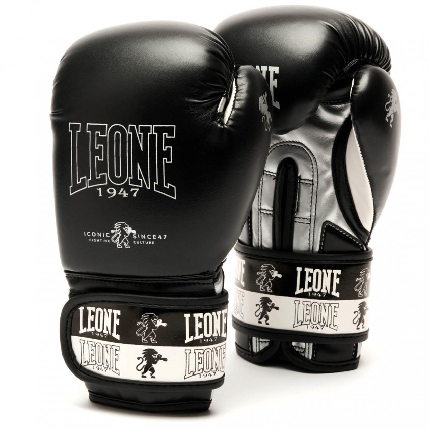 Боксерские перчатки детские 6 унций oz для бокса для детей черные Leone Iconic Black Киев - изображение 2