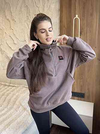 Жіночий теплий худі в спортивному стилі без капюшона турецький фліс Моко, 42/46 Одеса