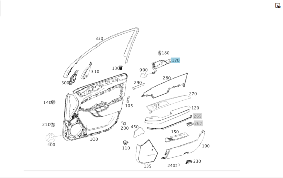 Mercedes-Benz  A1667600561 Ліва внутрішня ручка дверей відкриття ML/GLE W166 GL/GLS X166 Одесса