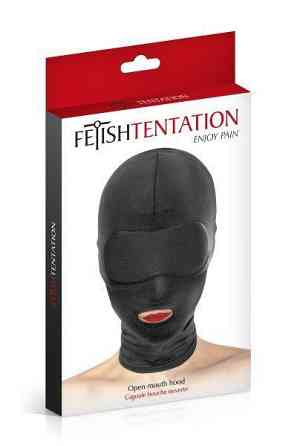 Капюшон для БДСМ з відкритим ротом Fetish Tentation Open Mouth Hood Sex Aura Київ