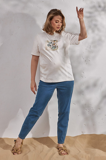 Вільні легкі джинси Mom для вагітних Sheldon denim M Юла Мама Блакитний Кривий Ріг - фото 2
