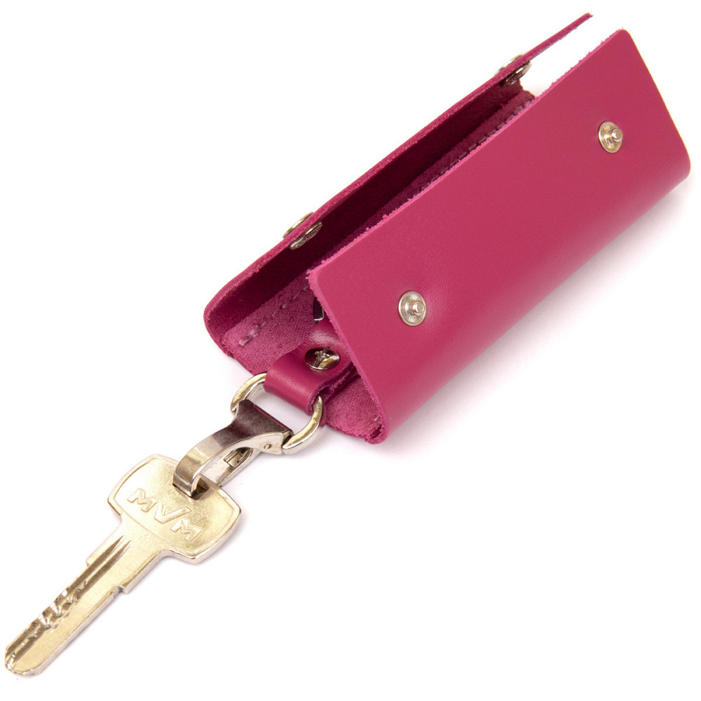 Ключница тубус кожаная на кнопках Grande Pelle 11349 Фуксия Киев - изображение 6