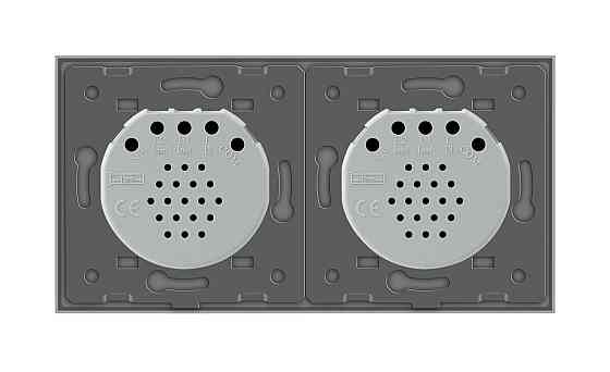 Розумний сенсорний ZigBee вимикач 4 сенсора (2-2) Livolo сірий скло (VL-C702Z/C702Z-15) Коломыя