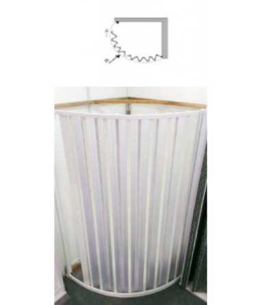 Ширма для ванны и душа угловая полукруглая  900х900х1850мм Днепр