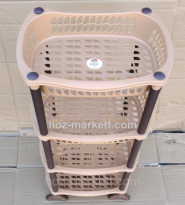 Полиця етажерка пластикова для ванни та кухні бежева Харків - фото 9