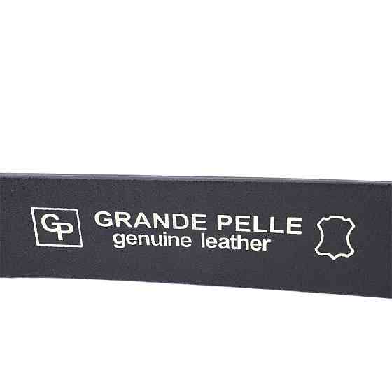 Превосходный ремень под джинсы из натуральной кожи GRANDE PELLE 11686 Черный Киев