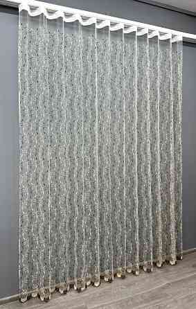 Тюль VR-Textil 1647т Фатин з вишивкою Молочний з венге 250х270 см (42-1106) Київ