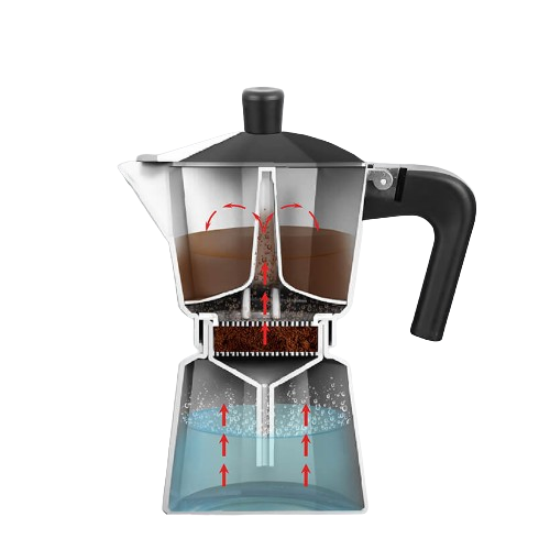 Кавоварка гейзерна 450мл (9 порцій) алюмінієва MR-1666-9-BROWN Espresso Moka Maestro Житомир - фото 3