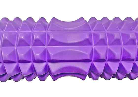 Ролик для йоги, Массажный ролик, Массажный ролик для спорта и йоги PowerPlay EVA Фиолетовый 45x12см Киев