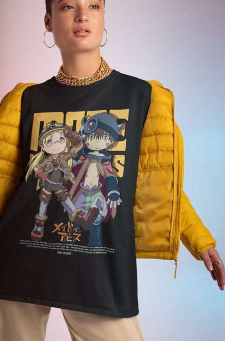 Футболка з аніме принтом Маде Ін Абйсс Гірл оверсайз (S/M/L) Чорний AnimeJ0970 Дніпро - фото 4