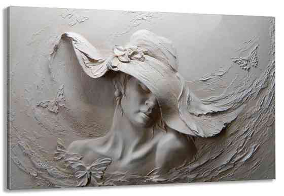 Картина полотно у вітальню / спальню   Дівчина в капелюсі   MLP_281 ( 60х30см ) 60x100 см Київ