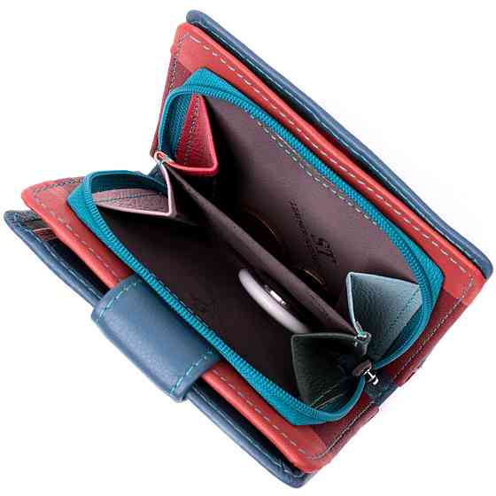 Невеликий вертикальний жіночий гаманець із натуральної шкіри ST Leather 19435 Бірюзовий Київ