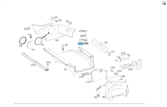 Mercedes-Benz  A2118490279 9B51 Опора кільця кріплення вантажу в багажнику колір антрацит E-class W211 AMG GT Coupe С190 C-Class Estate S204 Одеса