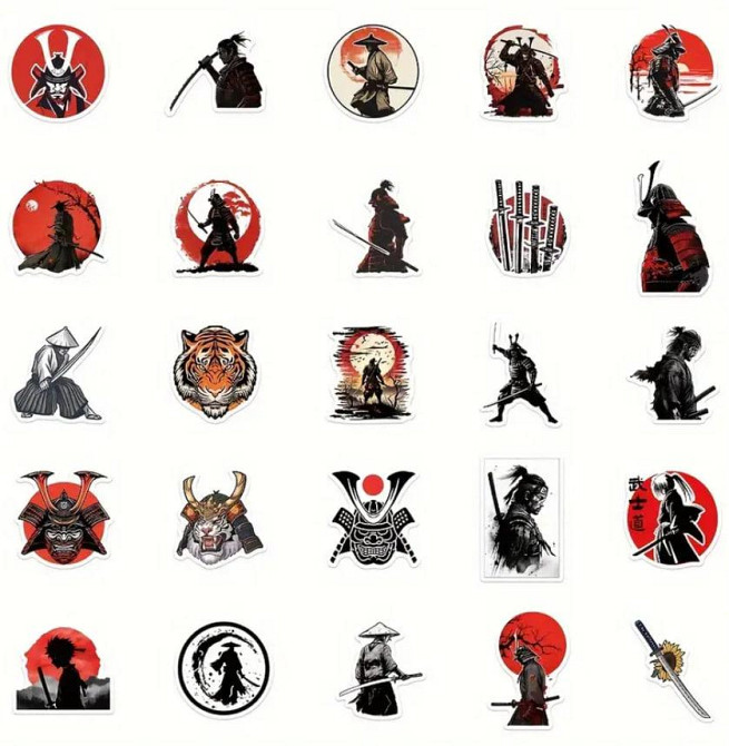 Наклейки Самурай, стікери, меми, приколи. Наклейки на мотоцикл, велосипед, для комп'ютера, ноутбука, Київ - фото 3