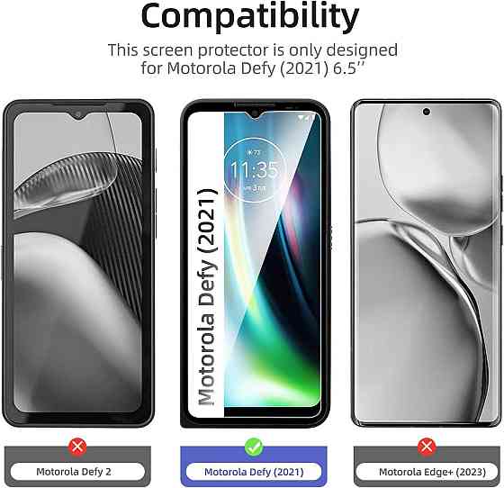 Захисне скло Motorola Defy (2021) прозоре 3 шт 9H 0.33 мм без бульбашок антивідбиткове загартоване Київ