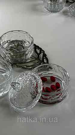 Цукорниця ємність для зберігання скляна "Тріо" 3*400 мл h 20/5 см d 12.5 см Київ