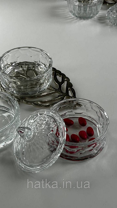 Цукорниця ємність для зберігання скляна "Тріо" 3*400 мл h 20/5 см d 12.5 см Київ - фото 2