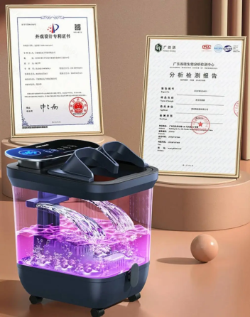 Массажная ванна для ног AUX-50 с подогревом воды + роликовый массаж Черный Винница