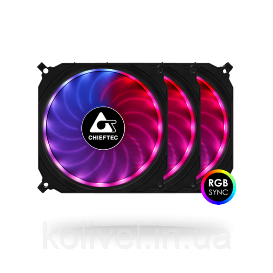 Вентилятор для корпуса 120mm*3 Chieftec Tornado CF-3012-RGB fan set (CF-3012-RGB) Киев