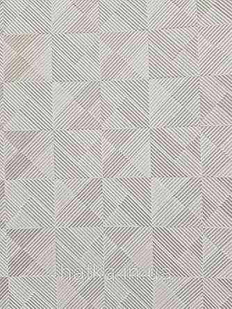 Обои виниловые на флизелине AdaWall Beta1.06x10 метровые 3д  геометрия фигуры квадраты белые серебристые1103-1 Киев