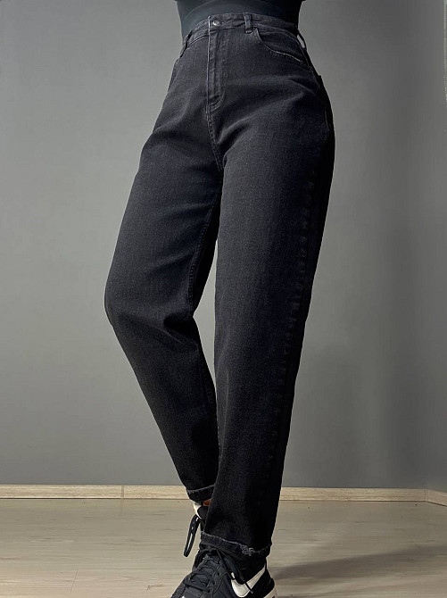 Джинси жіночі Mikaletta 13129 МОМ банани батал великі розміри чорні, чорний, З6, 36, 97 см, 123 см Київ - фото 4