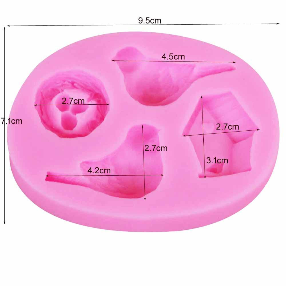 Силиконовый молд Птицы и гнездо 95 на 71 мм розовый Киев - изображение 2