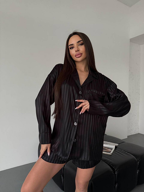 Жіноча стильна повсякденна домашня піжама двійка шовк армані Одеса - фото 6