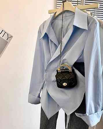 Жіноча стильна сорочка зі щільного котону (Туреччина) Блакитний, 44/46 Одеса