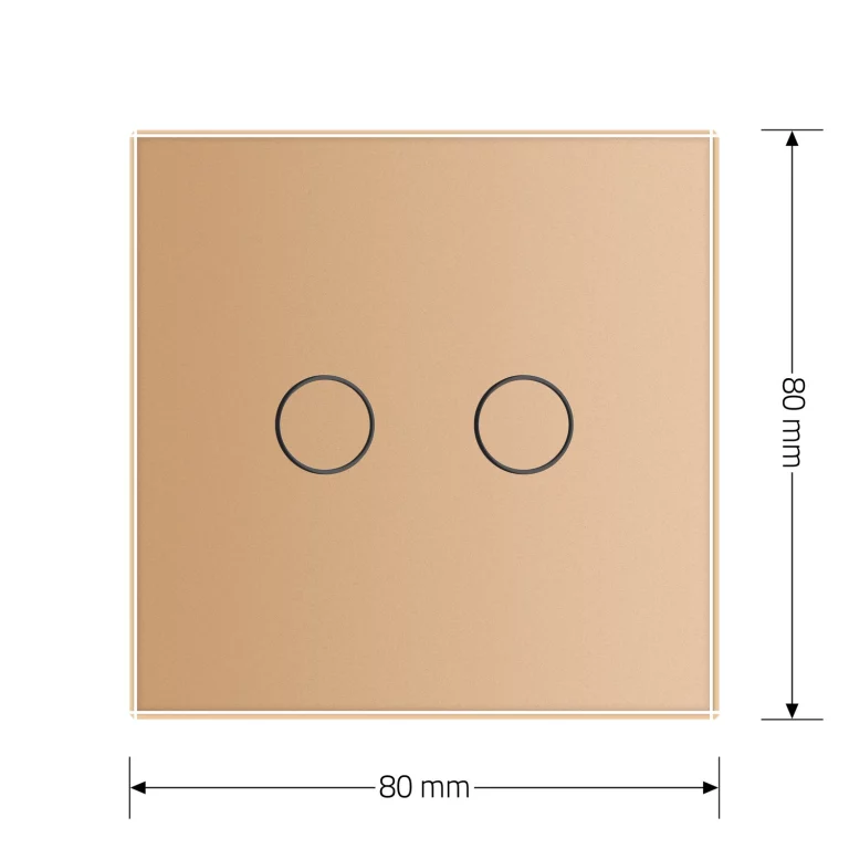 LIVOLO Сенсорна кнопка 2 сенсора 12/24В Livolo золотий скло (VL-FC2HC-2AP) Киев - изображение 6