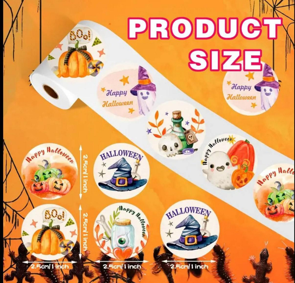 Набір круглих стікерів Halloween – 500 шт Київ - фото 3