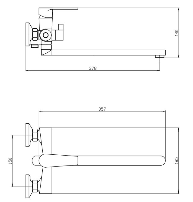 Змішувач для ванни Mixxus Rodos 006 Euro якісний MI6268 Харків - фото 2