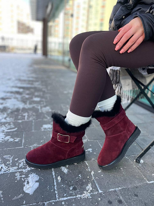 Без бренда Угги жіночі YDG-bellini 1833 бордові (зима, замша натуральна) (1715) 36 Коломыя - изображение 2