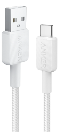 Кабель Anker 322 USB-A to USB-C - 1.8m Nylon White (6908156) Киев