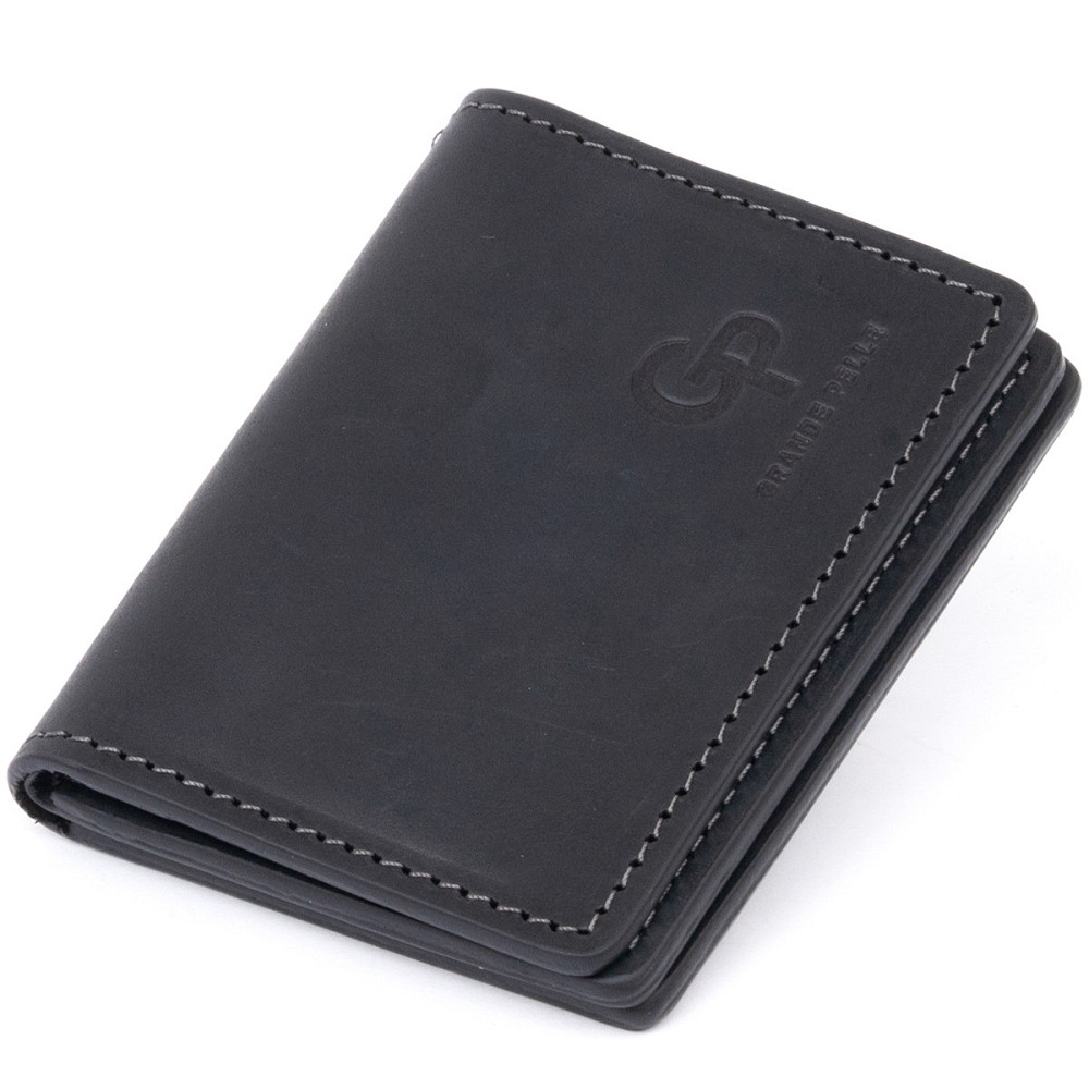 Визитница с обложкой для ID-паспорта из натуральной кожи GRANDE PELLE 11291 Черная Киев - изображение 1